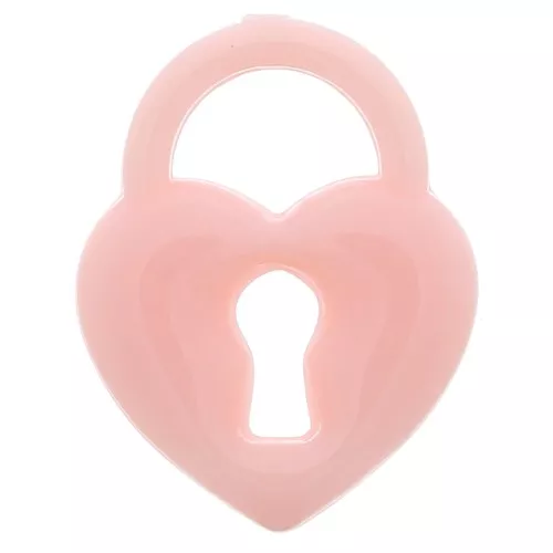 Colgante candado corazón acrílico 19x15 mm - Salmón x1
