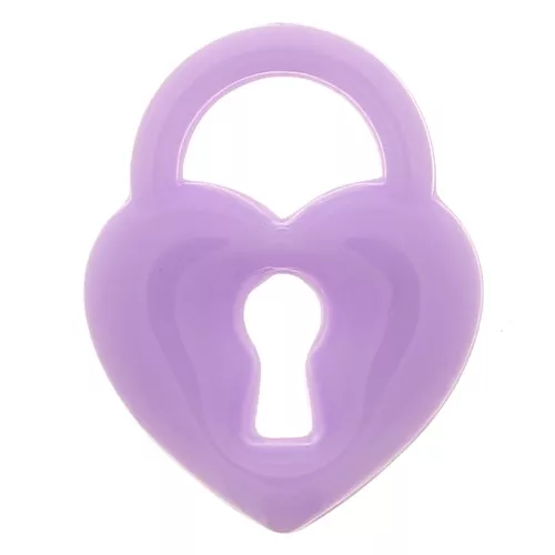 Colgante acrílico de candado de corazón 19x15 mm - Lila x1