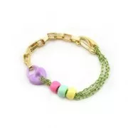 Colgante acrílico de candado de corazón 19x15 mm - Lila x1