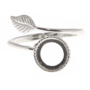 Anillo ajustable hoja para cabujón fondo plano 8 mm - Plata 925 x1|raw }}