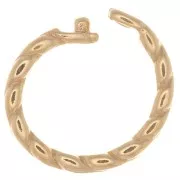 Anillo de cierre ovalado con efecto trenzado 8,5x7x1,7 mm - 3 micras chapado en oro x1