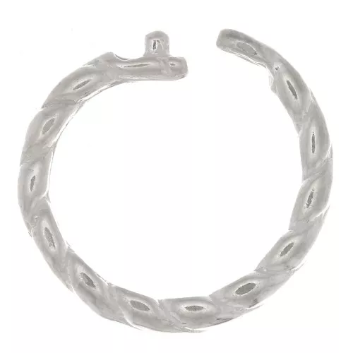 Anillo de cierre ovalado efecto trenzado 8,5x7x1,7 mm - Plata 925 x1