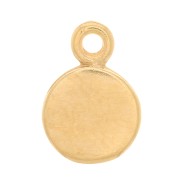 Mini Charm redondo 7 mm - 3 micras chapado en oro x1|raw }}