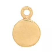 Mini Charm redondo 7 mm - 3 micras chapado en oro x1