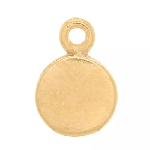 Mini Charm redondo 7 mm - 3 micras chapado en oro x1