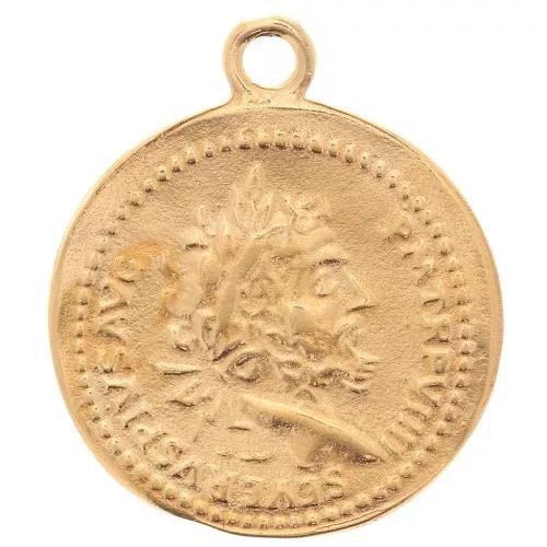 Colgante de moneda romana 24x20,5 mm - 3 micras de oro x1