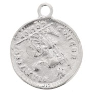 Colgante de moneda romana 22x19 mm - Chapado en plata fina x1