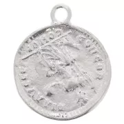 Colgante de moneda romana 22x19 mm - Chapado en plata fina x1