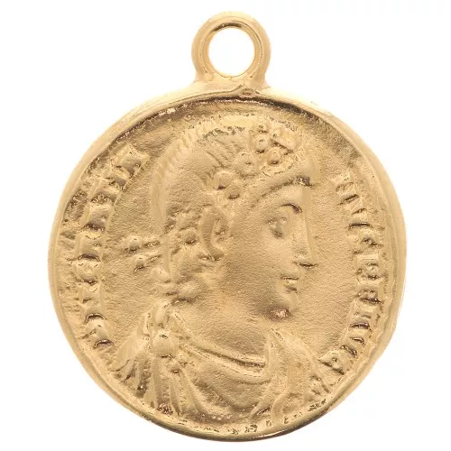 Colgante de moneda romana 22x19 mm - Chapado en oro x1