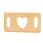 Divisor rectangular en forma de corazón - 16x9 mm - chapado en oro de 3 micras x1|raw }}