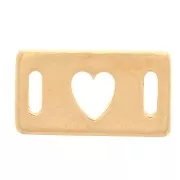 Divisor rectangular en forma de corazón - 16x9 mm - chapado en oro de 3 micras x1