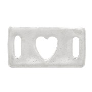 Separador rectangular con corazón - 16x9 mm - Plata 925 x1|raw }}