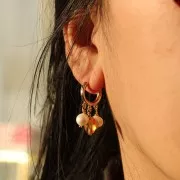 Pendientes de aro de 13 mm con 3 anillos abiertos en Gold filled x2