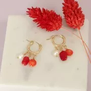 Pendientes de aro de 13 mm con 3 anillos abiertos en Gold filled x2