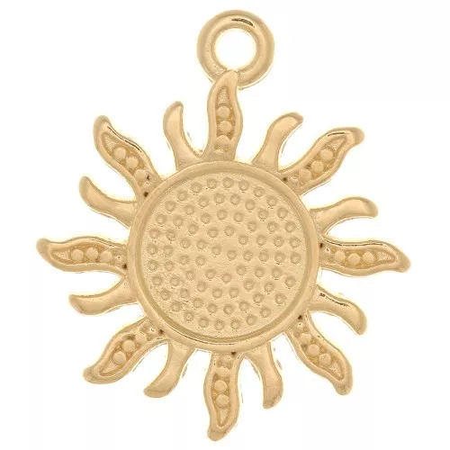 Colgante de sol 21x18 mm para cabujón de 8 mm - Chapado en oro x1