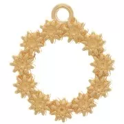 Colgante corona de flores 19,5 mm para cabujón de 1,8 mm - Chapado en oro x1