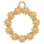 Colgante corona de flores 19,5 mm para cabujón de 1,8 mm - Chapado en oro x1