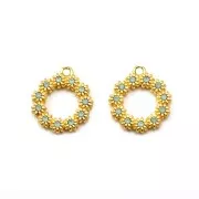 Colgante corona de flores 19,5 mm para cabujón de 1,8 mm - Chapado en oro x1