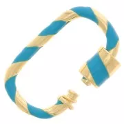 Cierre de rosca ovalado con resina 25x16 mm - Oro - Turquesa x1