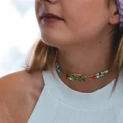 Cierre de rosca ovalado con resina 25x16 mm - Oro - Turquesa x1