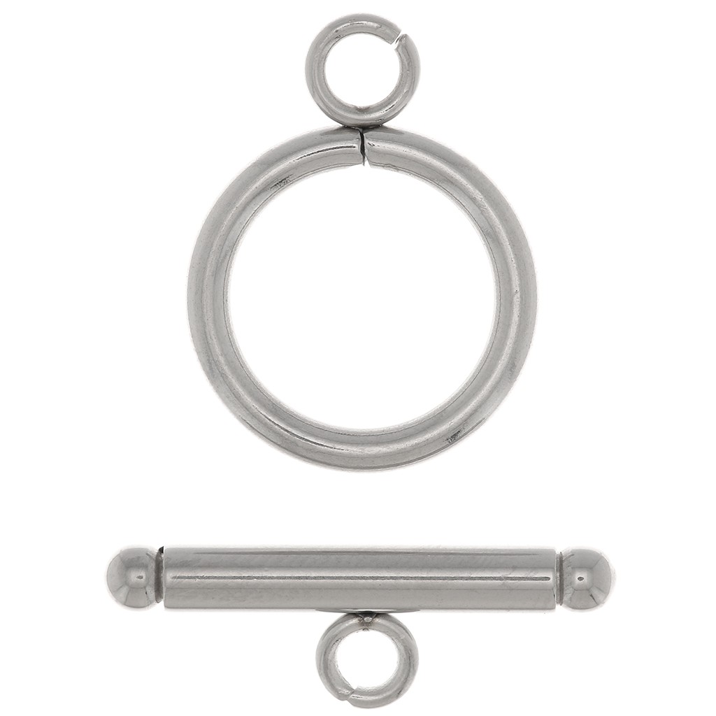 Cierre en T de acero inoxidable para pulsera o collar 14 mm x1 - Perles & Co