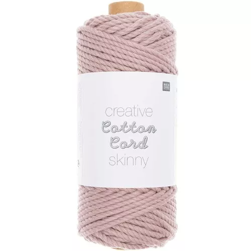Bobina de cordón de algodón para macramé de 3 mm - Cordón de algodón creativo Skinny Marronx 55m