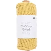 Cordón de algodón de macramé de 3 mm amarillo delgado x 55 m