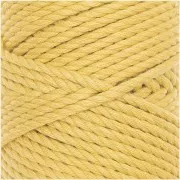 Cordón de algodón de macramé de 3 mm amarillo delgado x 55 m