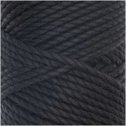 Cordón de algodón de macramé de 3 mm, delgado y negro x 55 m