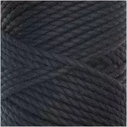 Cordón de algodón de macramé de 3 mm, delgado y negro x 55 m