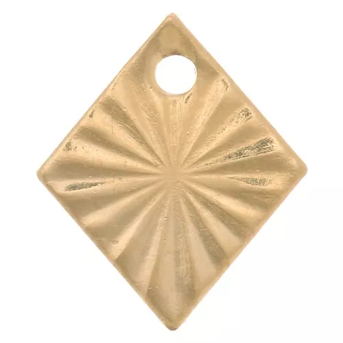 Lentejuela trabajada diamante 10x8 mm - Gold filled x1