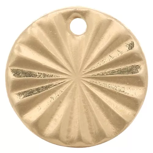 Lentejuela redonda trabajada 10 mm - Gold filled x1