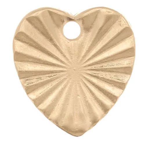 Corazón de lentejuelas trabajado 9x8,5 mm - Gold filled x1