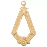 Colgante de gota trabajada 19x11 mm - Gold filled x1