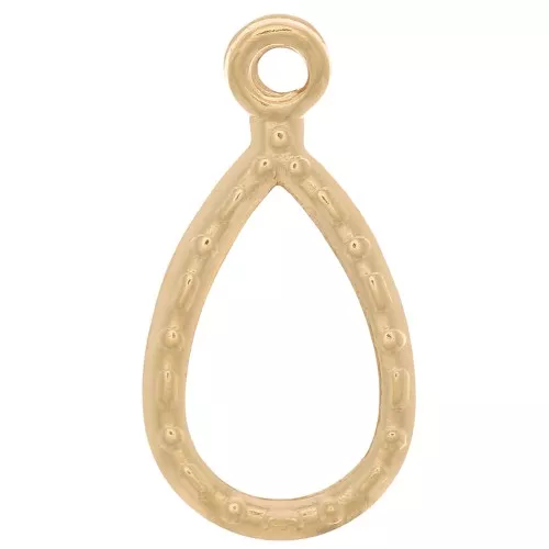 Colgante gota trabajada 17x9 mm - Gold filled x1