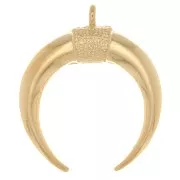 Colgante forma de cuerno o media luna 32x27,5 mm - Dorado con oro fino x1