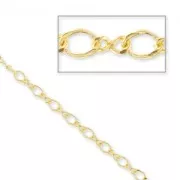 Cadena malla plana 2,8 mm Dorado con oro fino x1m