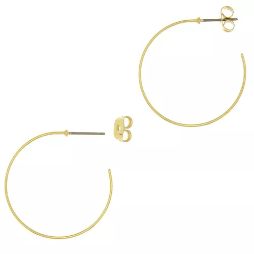 Criollos para decorar 31 mm - Acero inoxidable 304L dorado x2