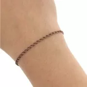 Cadena malla eslabones plana ovalada 2,5 mm cobre antiguo x1m