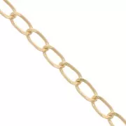 Cadena malla eslabones 2,8 mm Dorado con oro fino x1m