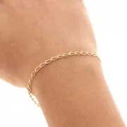 Cadena malla eslabones 2,8 mm Dorado con oro fino x1m