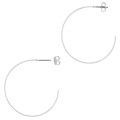 Pendientes de aro 40 mm - Acero inoxidable 430 x2