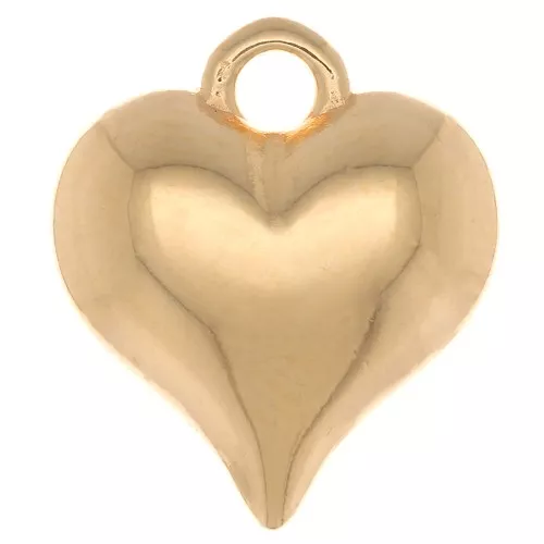 Colgante Corazón 16x14 mm - Chapado en oro x1