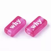Surtido de 60 cuentas rectangulares palabras al azar 15x7,5 mm Transparente Multicolor