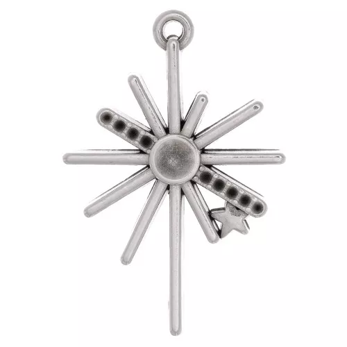 Colgante Estrella del Norte 36x25 mm - Plateado antiguo x1