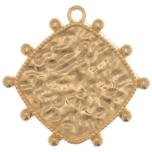 Colgante de diamantes con bolitas 25x26 mm - Dorado con oro fino x1
