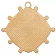 Colgante de diamantes con bolitas 25x26 mm - Dorado con oro fino x1