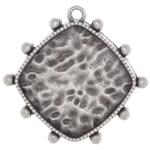Colgante de diamantes con bolitas 25x26 mm - Plateado