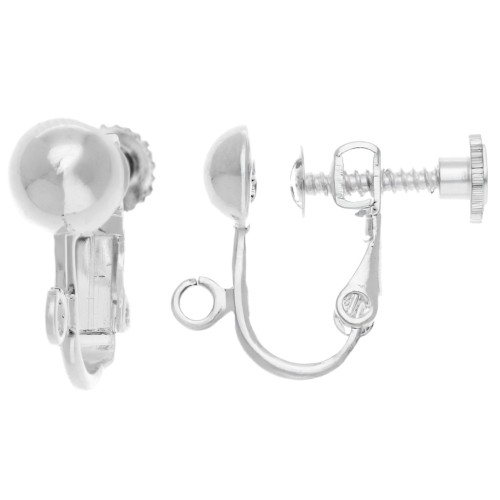 Pendientes de rosca con anilla Chapado en plata fina x2