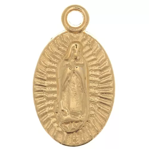 Oval Charm Virgin 16x10 mm - Chapado en oro x1